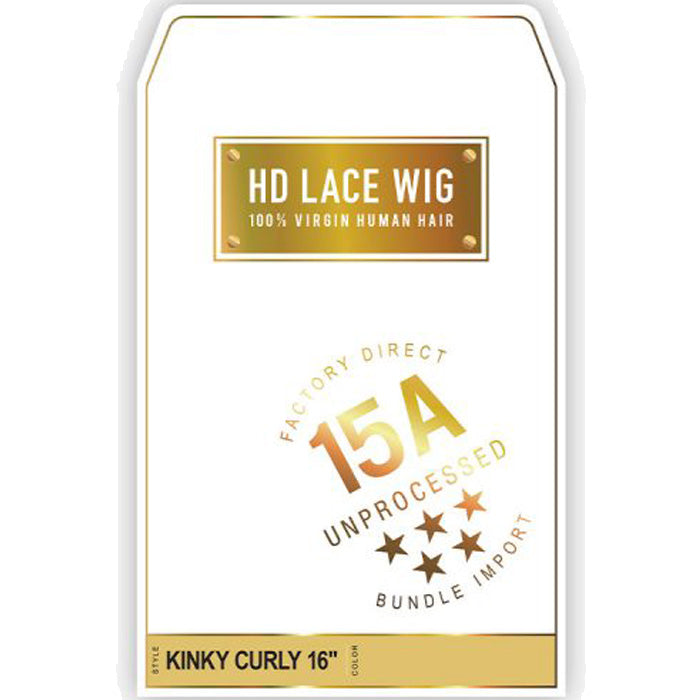 Sensationnel 100% Human Hair 13X4 HD Lace Wig - KINKY CURLY 16 Alexwigs