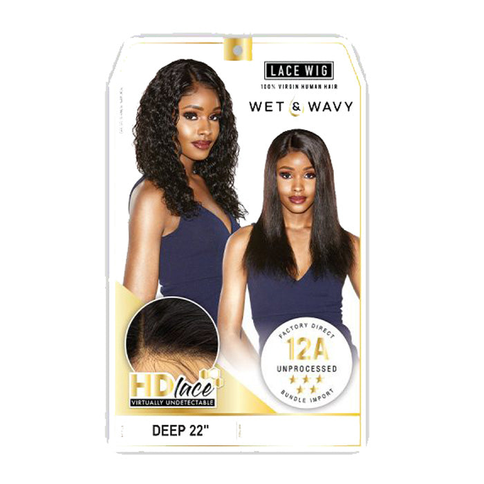 Sensationnel Unprocessed Virgin Human Hair 12A Wet & Wavy HD Lace Front Wig Deep 22 Alexwigs