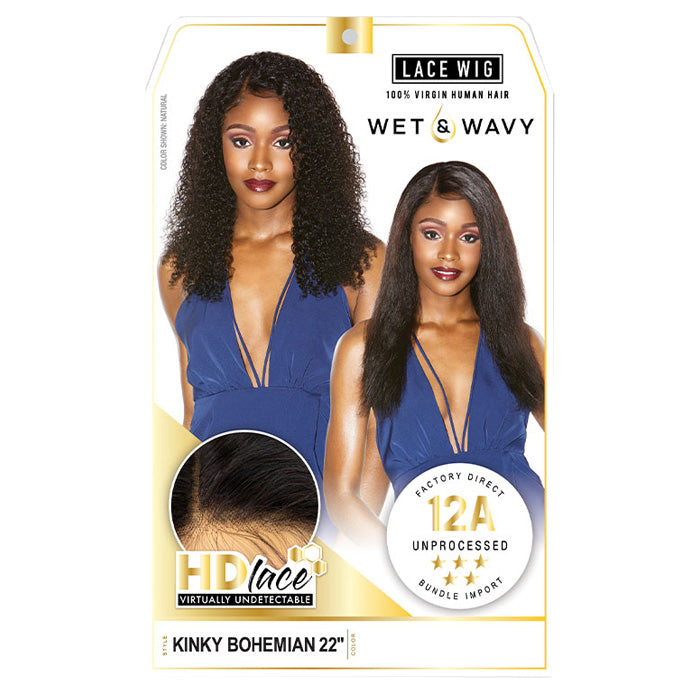 Sensationnel Unprocessed Virgin Human Hair 12A Wet & Wavy HD Lace Wig - Kinky Bohemian 22 Alexwigs