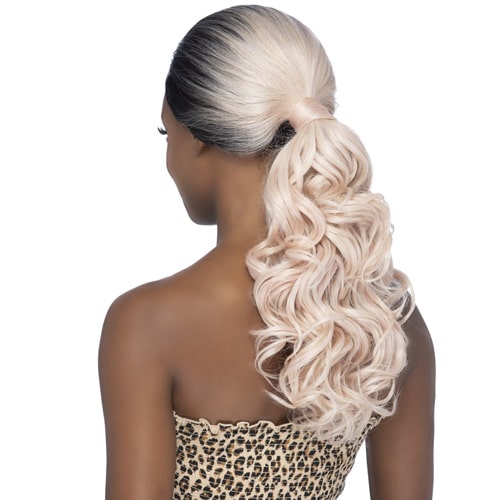Vivica A Fox Synthetic 22" Body Curl :Low Ponytail with Wrapped Band Lace Wig - LOWPONY