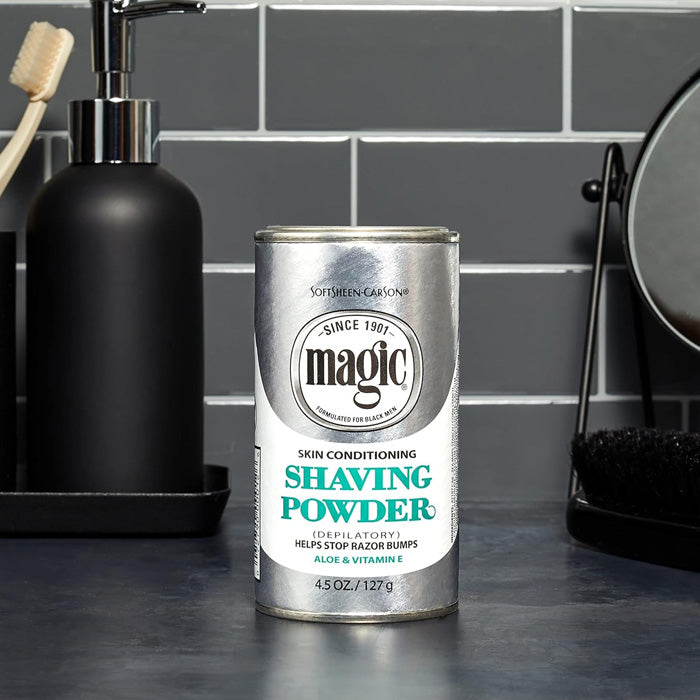 Magic SKIN CONDITIONING SHAVING POWDER - Platinum 4.5 oz Alexwigs