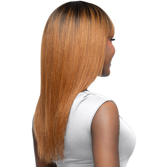 Bobbi Boss 100% Human Hair Full Wig - MH102 STRAIGHT 20 - Natural Bang