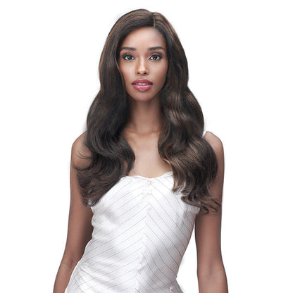 Bobbi Boss 100% Human Hair HD Lace Wig 4" Deep Part - MHLF491 NATURAL WAVE 16"