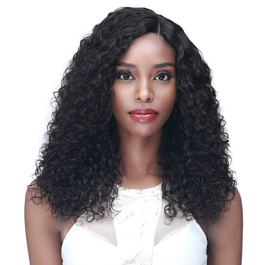 Bobbi Boss 100% Unprocessed Human Hair Bundle Hair Wig 5" Deep Part Lace Wig - MHLF504 JHERI CURL 20