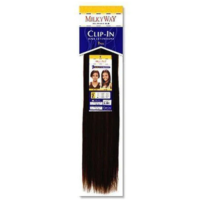 Milky Way Clip-In Human Hair Weave - STRAIGHT 14/18 Inch (7pcs) Alexwigs