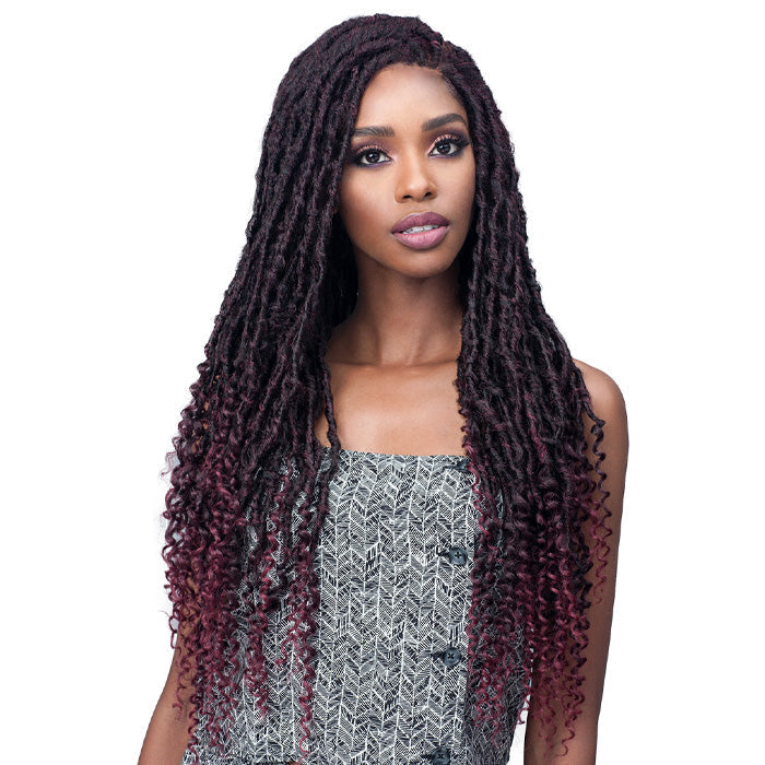 Bobbi Boss Braided Lace Front Wig Free Parting Nu Locs Curly Tips 30 - MLF619 Alexwigs