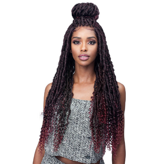 Bobbi Boss Braided Lace Front Wig Free Parting Nu Locs Curly Tips 30 - MLF619 Alexwigs