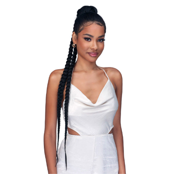 Bobbi Boss Human Hair Blend Ponytail - MOD061 FRENCH BRAID 40 Alexwigs