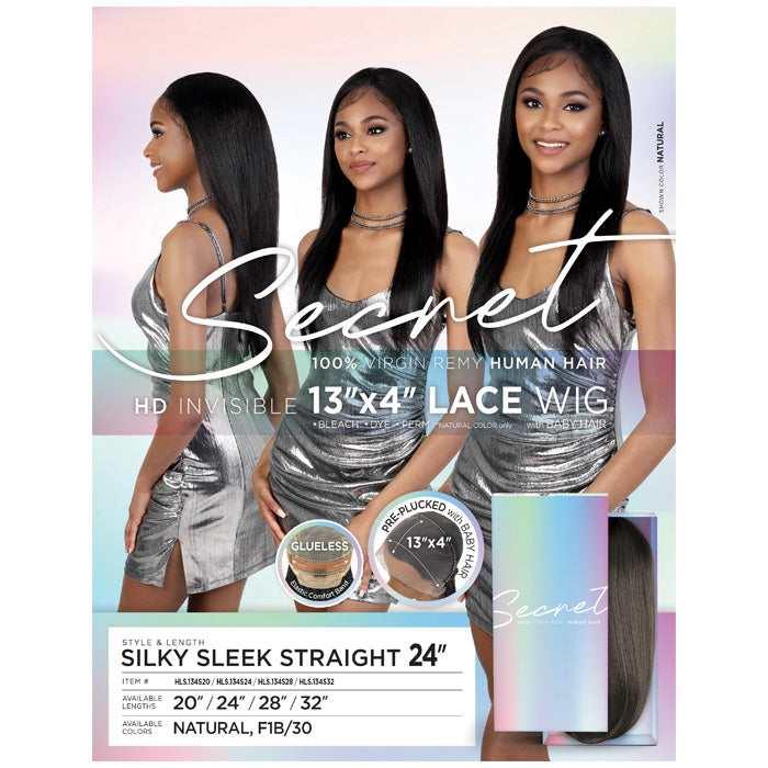 Motown Tress Secret Glueless 100% Virgin Remy Human Hair 13x4 HD Lace Front Wig - SILKY SLEEK STRAIGHT 24" Alexwigs