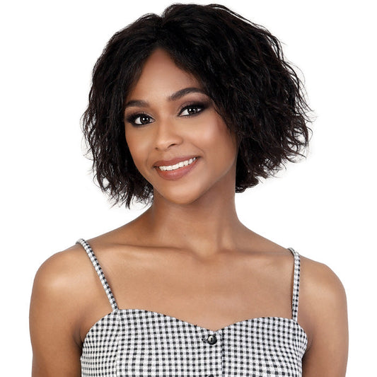 Motown Tress Secret Glueless 100% Virgin Remy Human Hair 13x4 HD Lace Front Wig - FRENCH WAVY BOB 10" Alexwigs