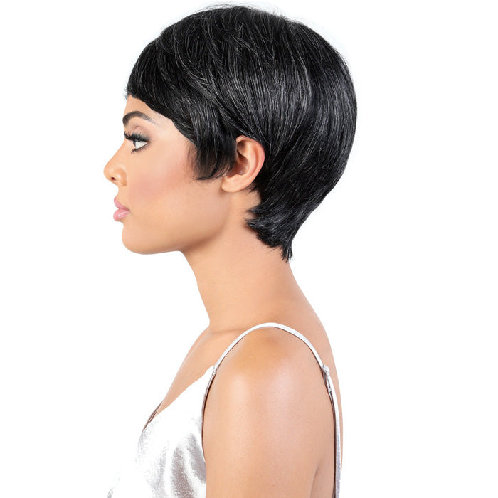 Motown Tress Human Hair Silver Gray Hair Collection Wig - SH PIXIE Alexwigs