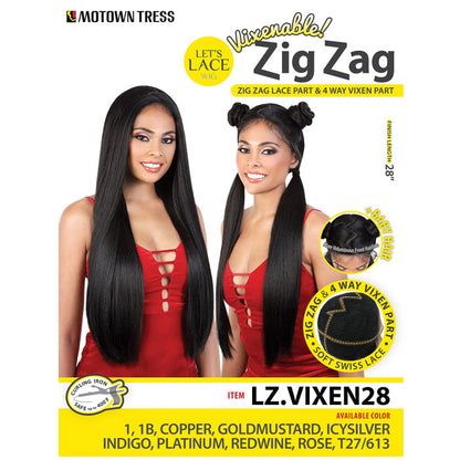 Motown Tress Synthetic Zig Zag 4 Way Part Let's Lace Wig - LZ VIXEN28 Alexwigs