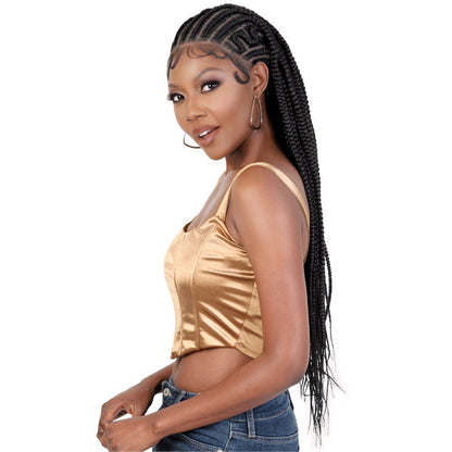 Motown Tress Glueless Hand-Braided HD Whole Hand-Tied Lace Wig - WLB.HEART - Box Braid Flat Twist Top Alexwigs