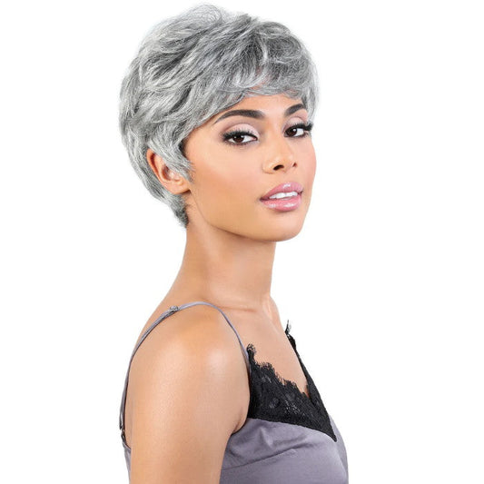 Motown Tress Human Hair Silver Gray Hair Collection Wig - SH AISHA Alexwigs