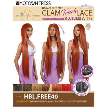 Motown Tress Glam Touch Lace Glueless Human Hair Premium Blend HD Lace Deep Part Wig - HBL.FREE40 Alexwigs