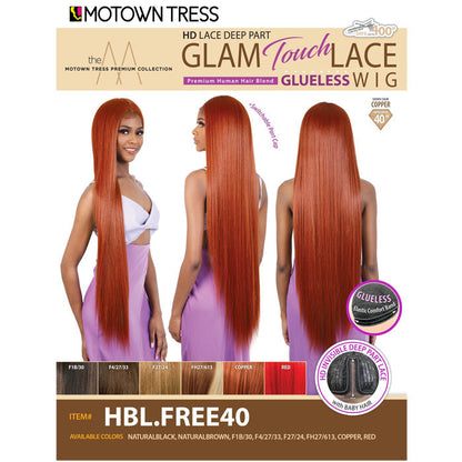 Motown Tress Glam Touch Lace Glueless Human Hair Premium Blend HD Lace Deep Part Wig - HBL.FREE40 Alexwigs