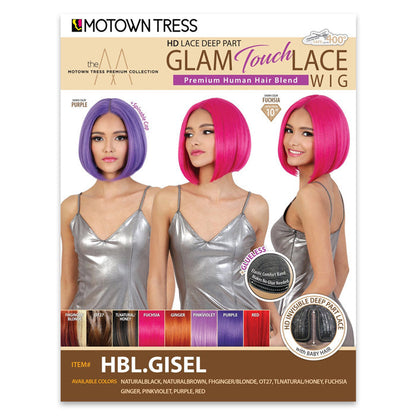 Motown Tress Glam Touch Lace Glueless Human Hair Blend HD Deep Part Lace Front Wig - HBL GISEL Alexwigs