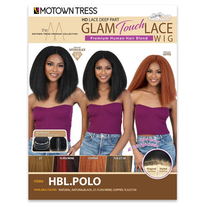 Motown Tress Glam Touch Lace Glueless Human Hair Blend HD Lace Deep Part WIG - HBL.POPO Alexwigs