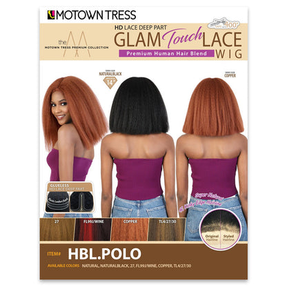 Motown Tress Glam Touch Lace Glueless Human Hair Blend HD Lace Deep Part WIG - HBL.POPO Alexwigs