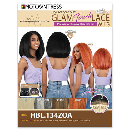 Motown Tress Glam Touch Lace Glueless Human Hair Blend HD 13x4 Lace Front Wig- HBL 134ZOA Alexwigs