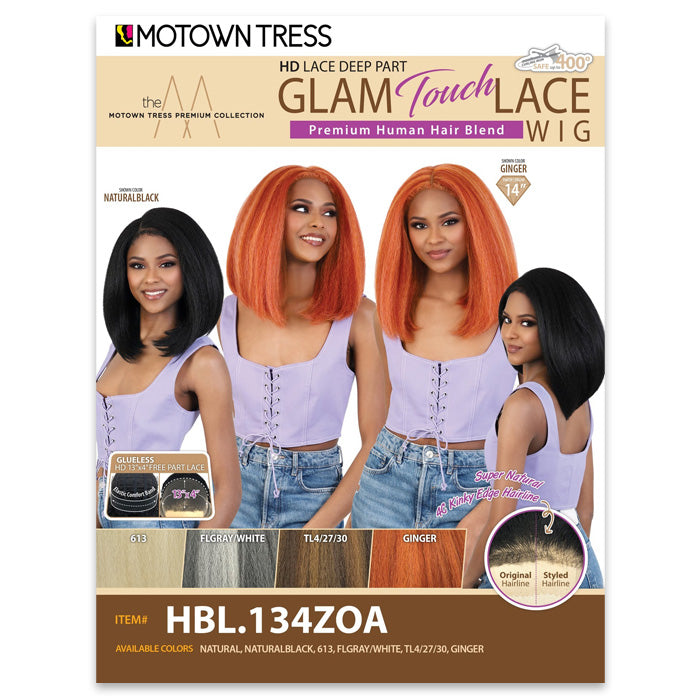 Motown Tress Glam Touch Lace Glueless Human Hair Blend HD 13x4 Lace Front Wig- HBL 134ZOA Alexwigs