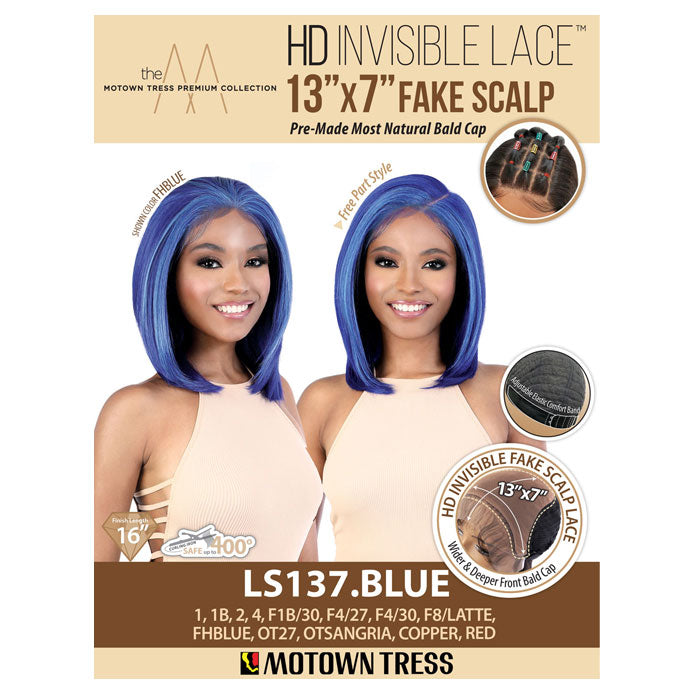 Motown Tress HD 13x7 Fake Scalp Lace Front Wig - LS137.BLUE Alexwigs