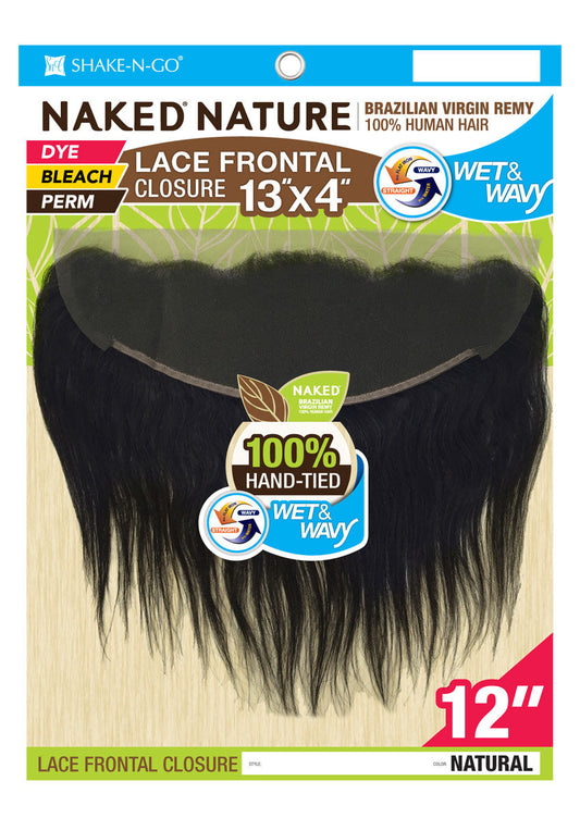 Shake-N-Go Naked Nature 100% Brazilian Remy Hair WET & WAVY Lace Frontal Closure 13X4 BOHEMIAN CURL 12 - 16 Inch Alexwigs