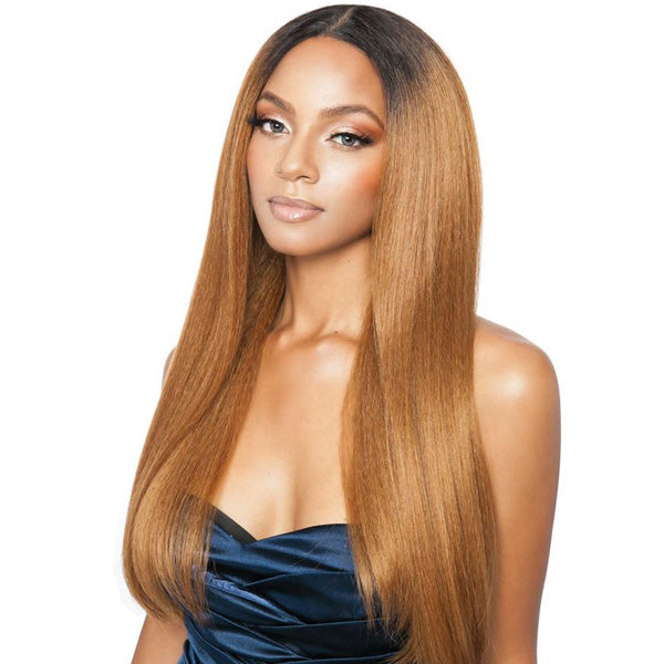 Brown Sugar Human Hair StyleMix Uniweave V Part Wig - BSUW07 NATURAL STRAIGHT 28 Inch Alexwigs
