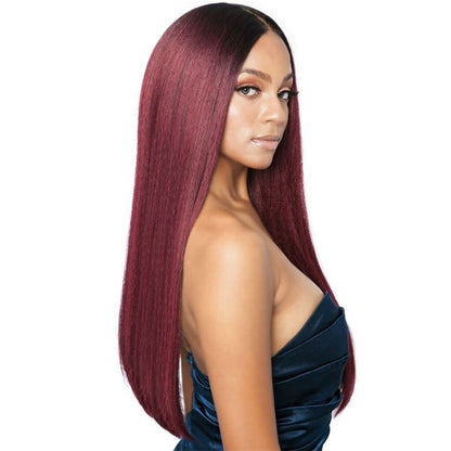 Brown Sugar Human Hair StyleMix Uniweave V Part Wig - BSUW07 NATURAL STRAIGHT 28 Inch Alexwigs