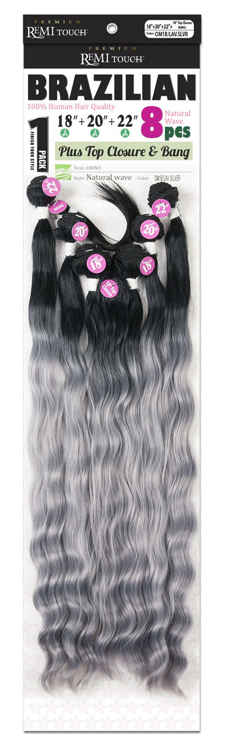 New Born Free Premium Remi Touch 100% Human Hair Weave NATURAL WAVE 8Pcs Alexwigs