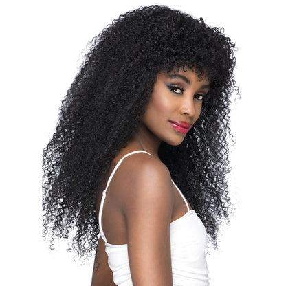 Vivica A Fox 100% Natural Remi Human Hair 26" LAYERED BOHEMIAN CURL WITH BLUNT BANG Wig