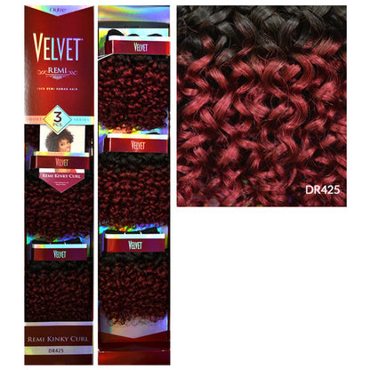 Outre Velvet Short Series 100% Remi Human Hair Weave - KINKY CURL 3 Pcs Alexwigs