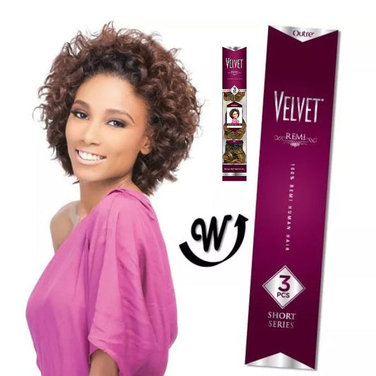 Outre Velvet 100% Remi Human Hair Weave - RETRO CURL 3 PCS (Short Series) Alexwigs