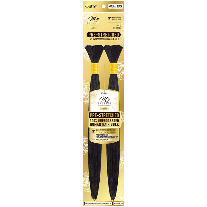 Outre Mytress Gold Label 100% Human Hair Braid - PRESTRETCHED NATURAL STRAIGHT BULK 14"-18" Alexwigs