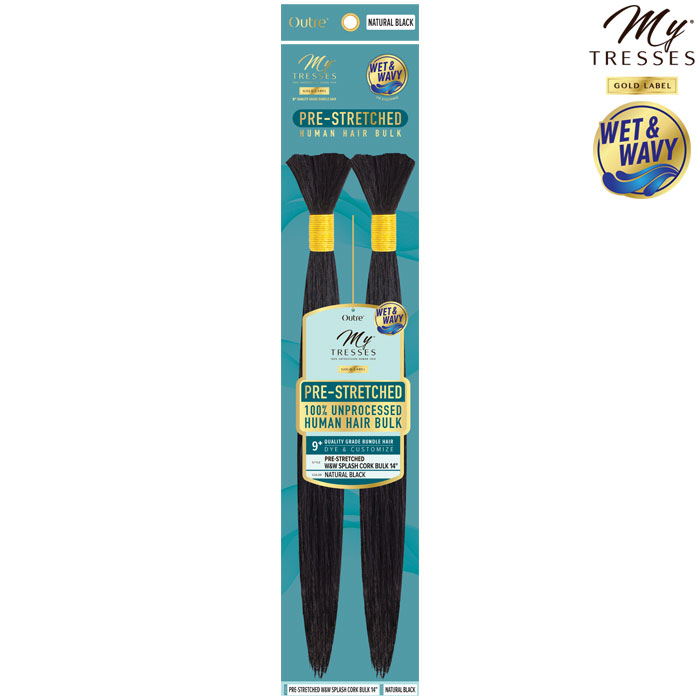 Outre Mytress Gold Label 100% Human Hair Braids - PRESTRETCHED W&W SPLASH CORK BULK 14"-18" Alexwigs