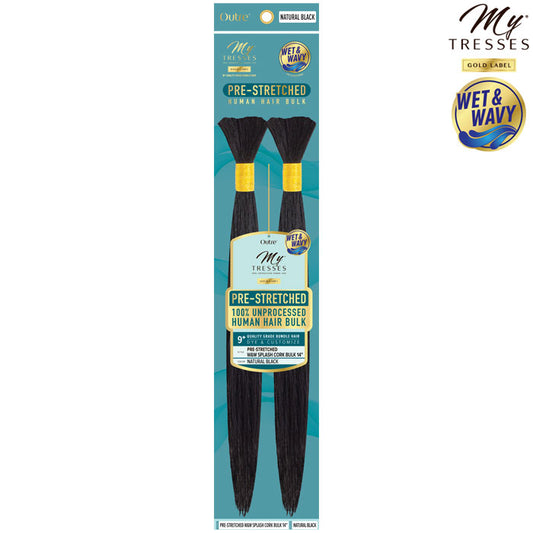 Outre Mytress Gold Label 100% Human Hair Braids - PRESTRETCHED W&W SPLASH CORK BULK 14"-18" Alexwigs