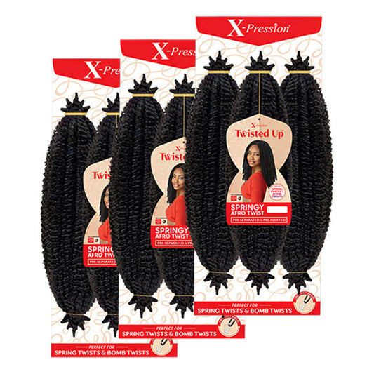 OUTRE X-PRESSION TWISTED UP CROCHET BRAID - 3X SPRINGY AFRO TWIST 24" 3PACKS Alexwigs