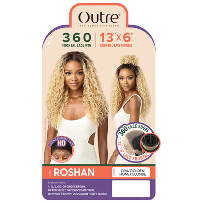 Outre 360 Frontal Lace 100% Human Hair Blend 13X6 HD Lace Front Wig - ROSHAN Alexwigs