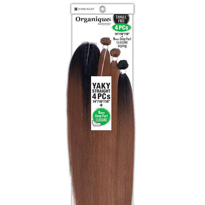 Shake-N-Go Organique Mastermix Weave - YAKY STRAIGHT 4 PCS 14/16/18"+ 5" CLOSURE Alexwigs