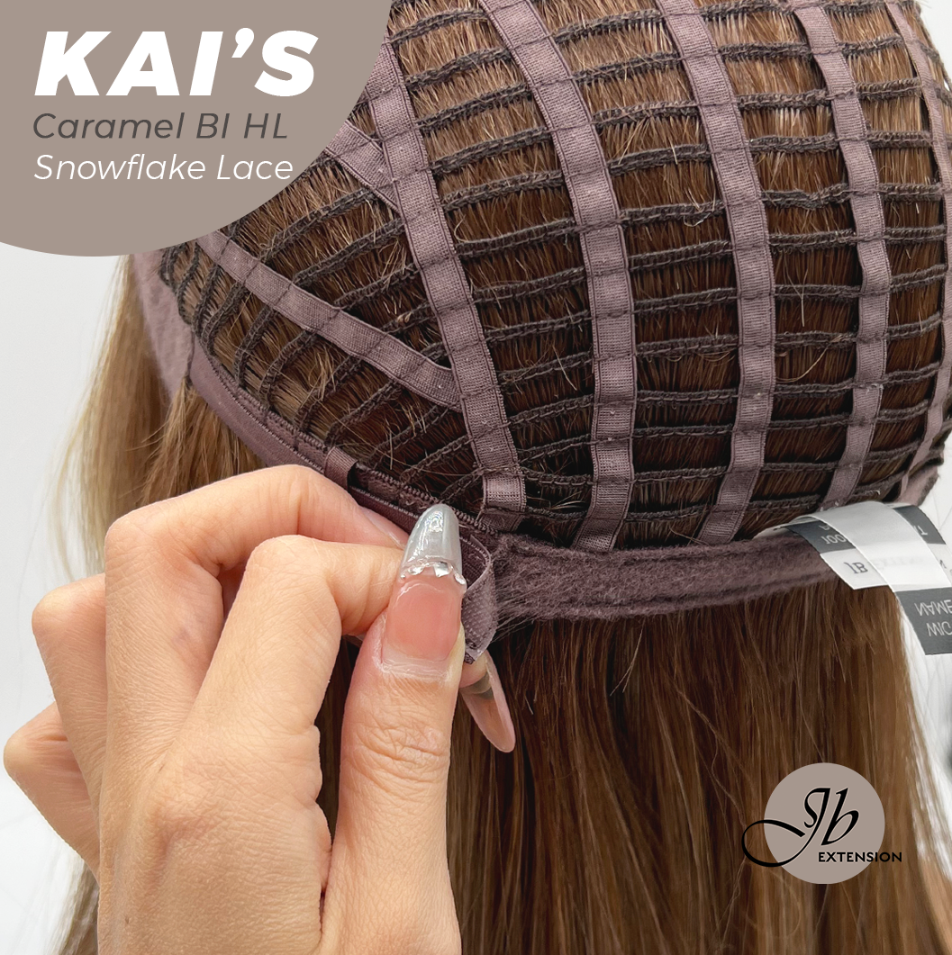 [PRE-ORDER] JBEXTENSION 18 Inches Caramel Blonde Highlight Pre-Cut Snowflake Lace Frontlace Glueless Wig KAI'S CARAMEL BLONDE HIGHLIGHT【PERMATEASE】【BENDY EAR TABS】 Alexwigs