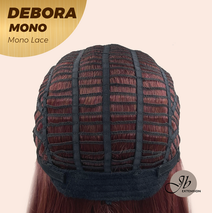 [PRE-ORDER] HOT OF SEASON - DEBORA MONO Monofilament Handmade Wig 6X5 Full Monofilament Hand Tied Top Wig 20 Inches Dark Red Mono Lace Wig With Anti-slip Silicone Strips Glueless Wig DEBORA MONO【BENDY EAR TABS】 Alexwigs