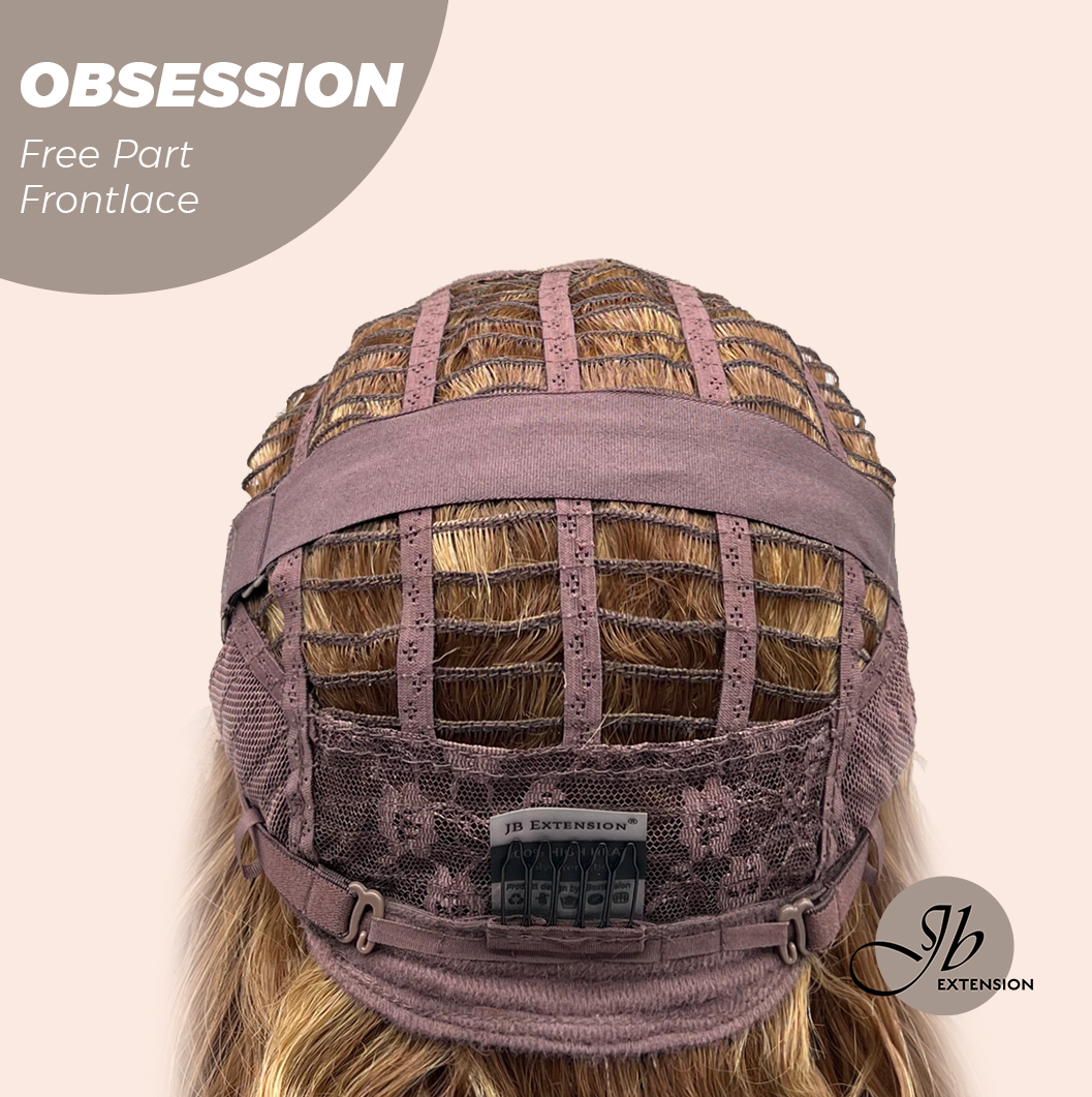 JBEXTENSION 24 Inches Brown With Highlight Wave 13X6 Pre-Cut Free Part Frontlace Glueless Wig OBSESSION Alexwigs