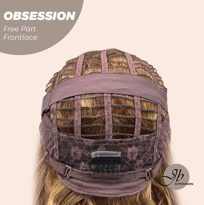 JBEXTENSION 24 Inches Brown With Highlight Wave 13X6 Pre-Cut Free Part Frontlace Glueless Wig OBSESSION Alexwigs