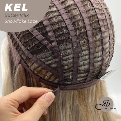 JBEXTENSION 22 Inches Butter Milk Pre-Cut Snowflake Lace Frontlace Glueless Wig KEL BUTTER MILK【PERMATEASE】【BENDY EAR TABS】- M/L Alexwigs