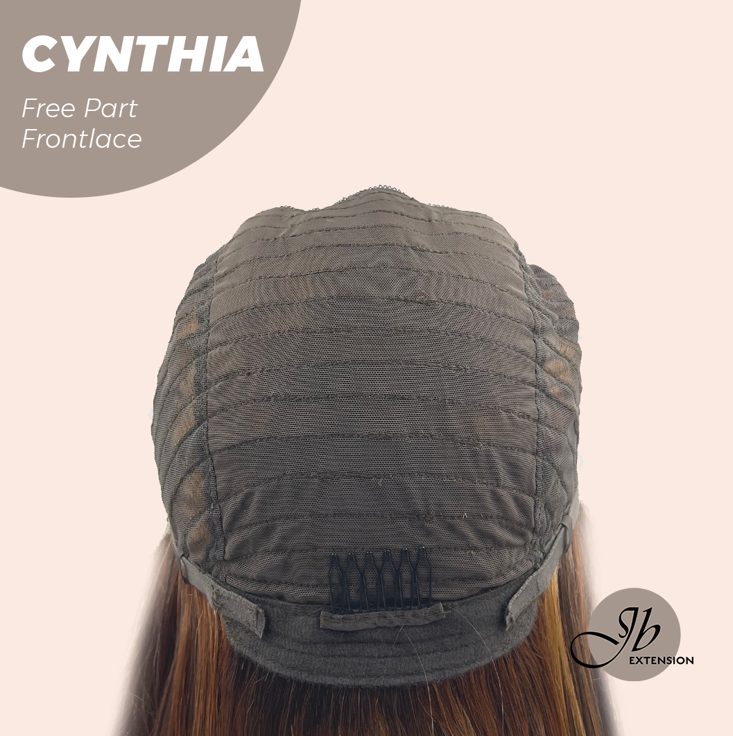 JBEXTENSION 25 Inches Auburn Highlight Pre-Cut Free Part Frontlace Glueless Wig CYNTHIA Alexwigs