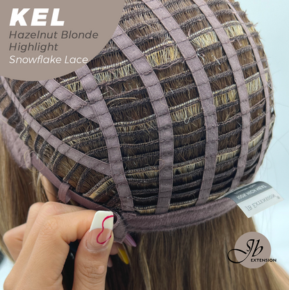 [PRE-ORDER] JBEXTENSION 22 Inches Hazelnut Blonde Highlight Pre-Cut Snowflake Lace Frontlace Glueless Wig KEL HAZELNUT【PERMATEASE】【BENDY EAR TABS】 Alexwigs