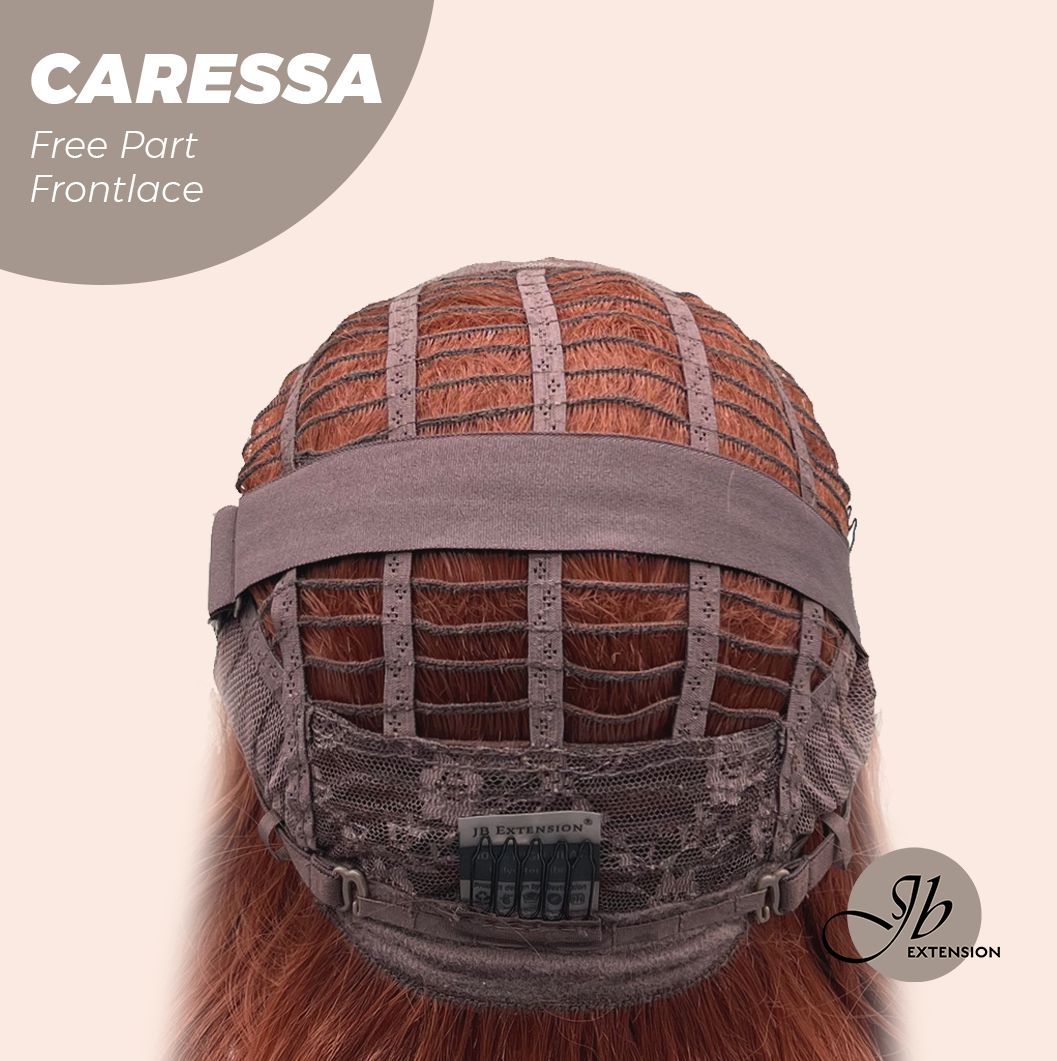 JBEXTENSION 22 Inches Copper Curly Wave 13X6 Pre-Cut Free Part Frontlae Glueless Wig CARESSA Alexwigs