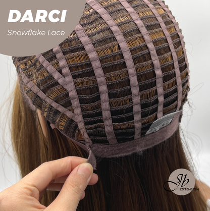 JBEXTENSION 25 Inches Caramel Pre-Cut Snowflake Lace Frontlace Glueless Wig DARCI【PERMATEASE】【BENDY EAR TABS】 Alexwigs