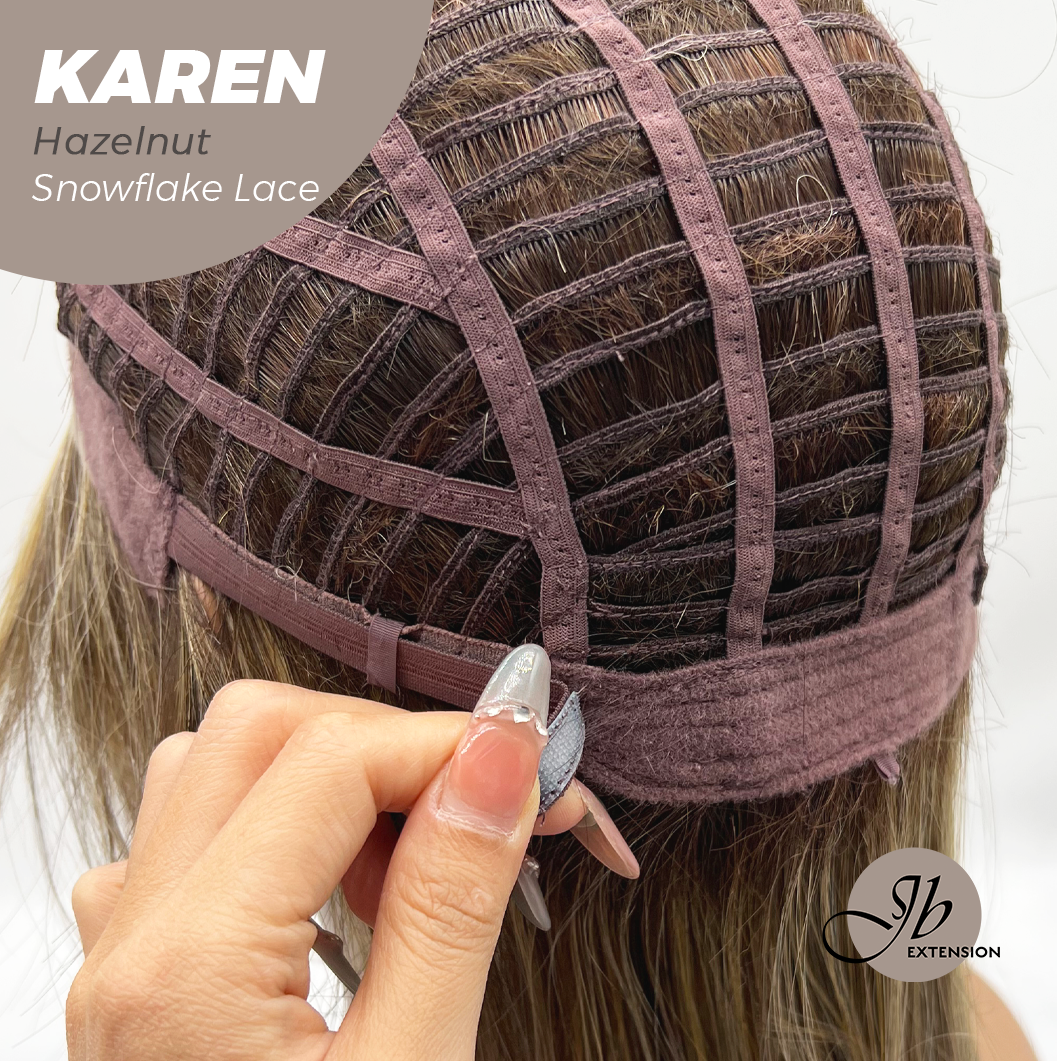 [PRE-ORDER] JBEXTENSION 18 Inches Hazelnut Pre-Cut T Part Snowflake Lace Frontlace Glueless Wig KAREN HAZELNUT【BENDY EAR TABS】 Alexwigs