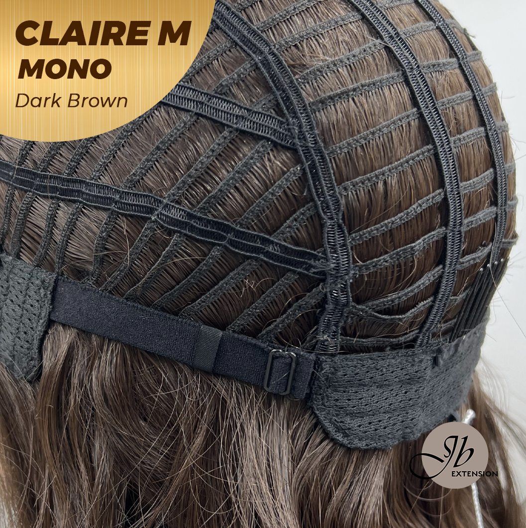 [PRE-ORDER] JBEXTENSION CLAIRE MONO DARK BROWN Partial Monofilament Wig 22 Inches Dark Brown Partial Mono Lace Glueless Wig CLAIRE MONO DARK BROWN【BENDY EAR TABS】 Alexwigs